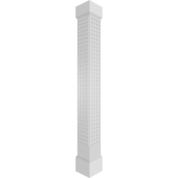 Ekena Millwork Craftsman Classic Square Non-Tapered Manchester Fretwork Column w/ Mission Capital & Mission Base CC1210ENMNCMIMI - main